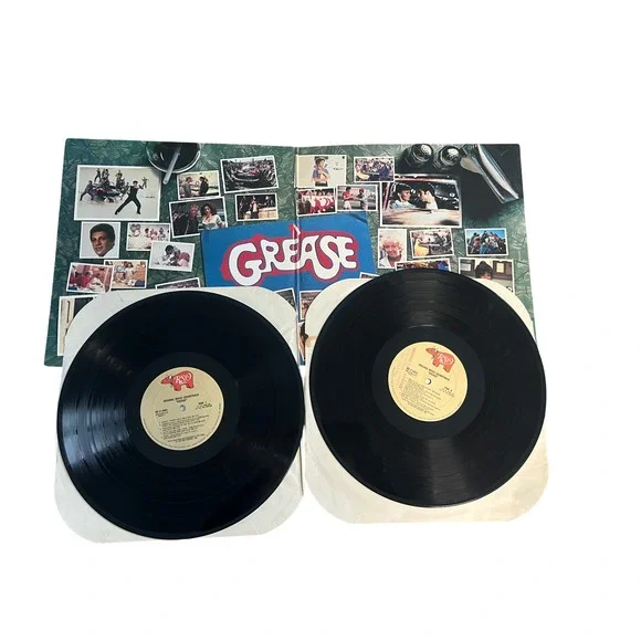 Grease Original Movie Soundtrack 1978 RSO RS-2-4002 Vinyl 2 LP John Travolta 12" - Picture 4 of 4